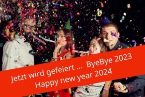 Menschen die eine Silvesterparty feiern, happy new year 2024