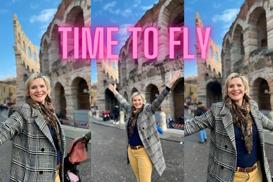 Time to Fly - Ulli Lang vor der Arena di Verona mit dem Jahresmott 2024